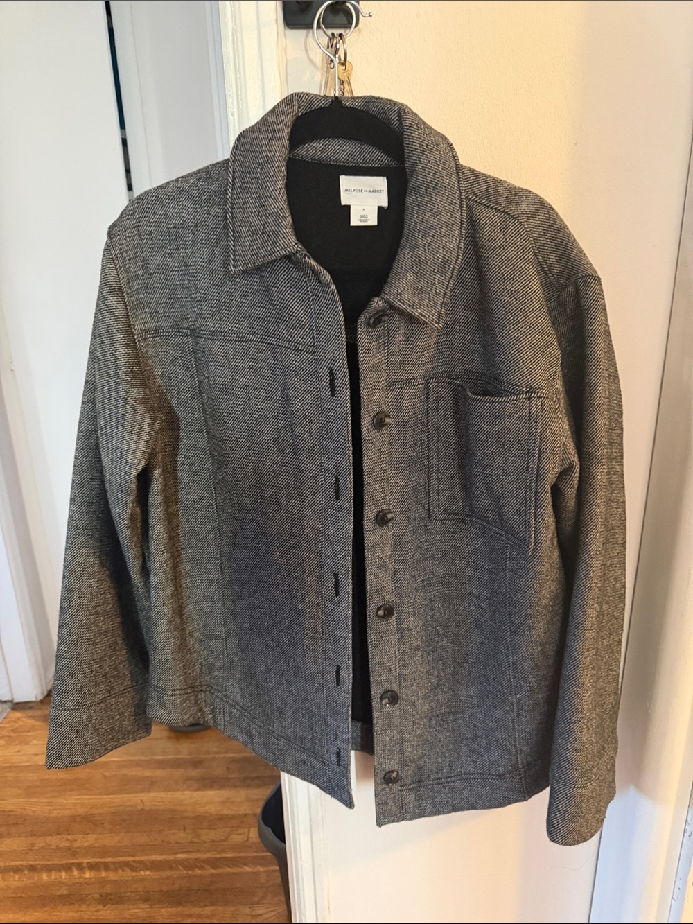 Melrose and Market Gray Herringbone Shirt Jacket